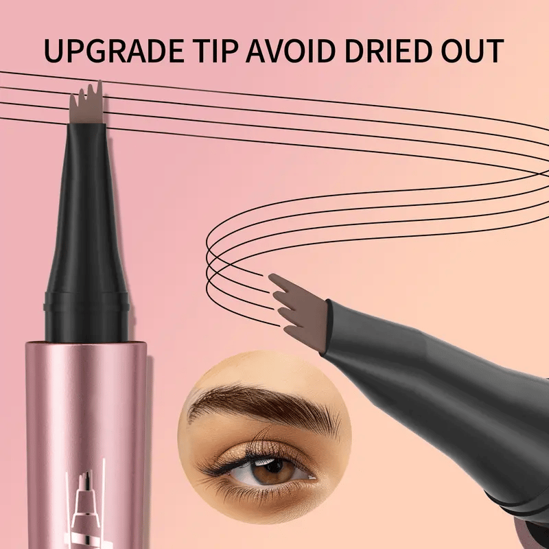 💦 Waterproof Micro-Fork Eyebrow Pencil, Long-Lasting Brow Pen for Natural Hair-Like Strokes