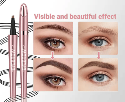 💦 Waterproof Micro-Fork Eyebrow Pencil, Long-Lasting Brow Pen for Natural Hair-Like Strokes