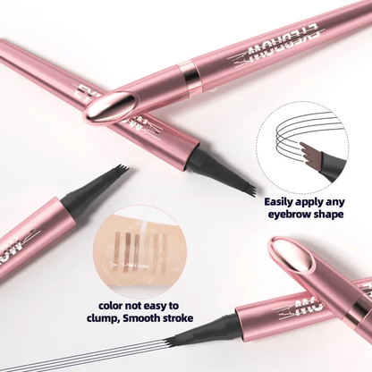 💦 Waterproof Micro-Fork Eyebrow Pencil, Long-Lasting Brow Pen for Natural Hair-Like Strokes