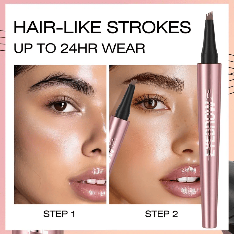 💦 Waterproof Micro-Fork Eyebrow Pencil, Long-Lasting Brow Pen for Natural Hair-Like Strokes