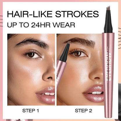 💦 Waterproof Micro-Fork Eyebrow Pencil, Long-Lasting Brow Pen for Natural Hair-Like Strokes