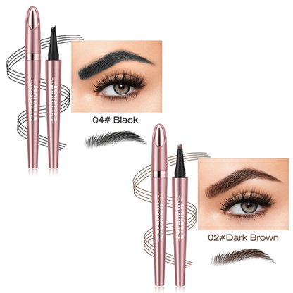 💦 Waterproof Micro-Fork Eyebrow Pencil, Long-Lasting Brow Pen for Natural Hair-Like Strokes
