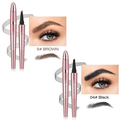 💦 Waterproof Micro-Fork Eyebrow Pencil, Long-Lasting Brow Pen for Natural Hair-Like Strokes