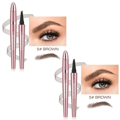💦 Waterproof Micro-Fork Eyebrow Pencil, Long-Lasting Brow Pen for Natural Hair-Like Strokes