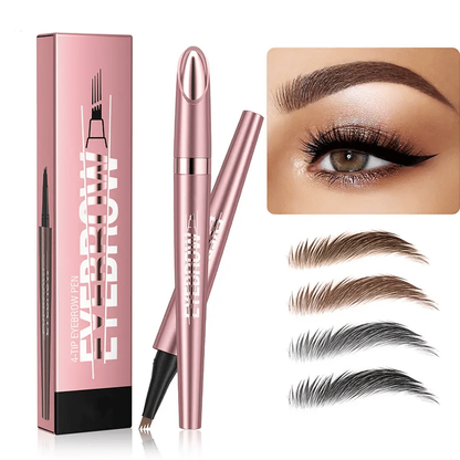 💦 Waterproof Micro-Fork Eyebrow Pencil, Long-Lasting Brow Pen for Natural Hair-Like Strokes