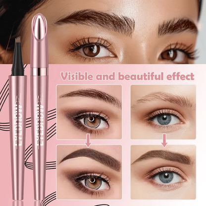 💦 Waterproof Micro-Fork Eyebrow Pencil, Long-Lasting Brow Pen for Natural Hair-Like Strokes