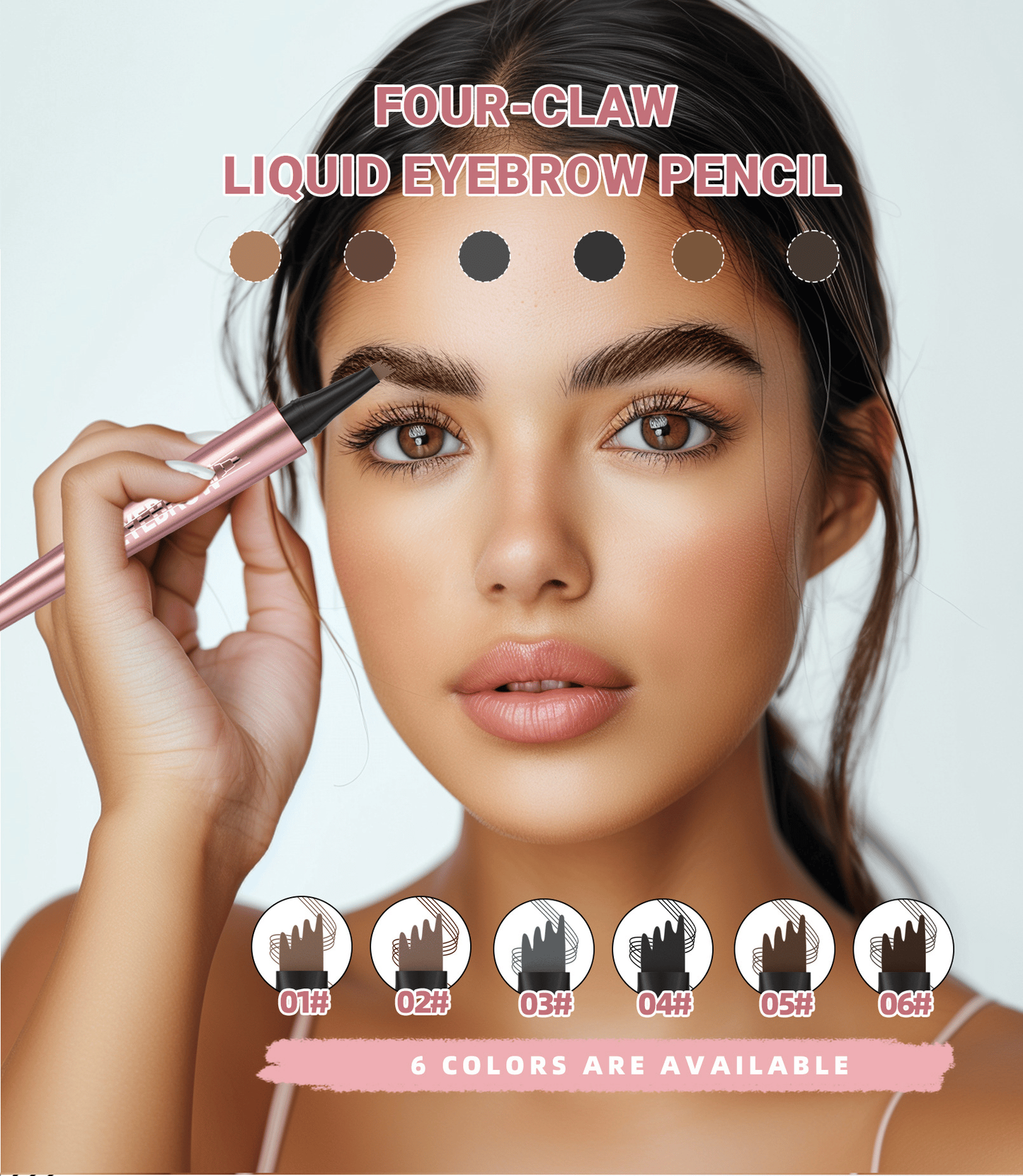 💦 Waterproof Micro-Fork Eyebrow Pencil, Long-Lasting Brow Pen for Natural Hair-Like Strokes